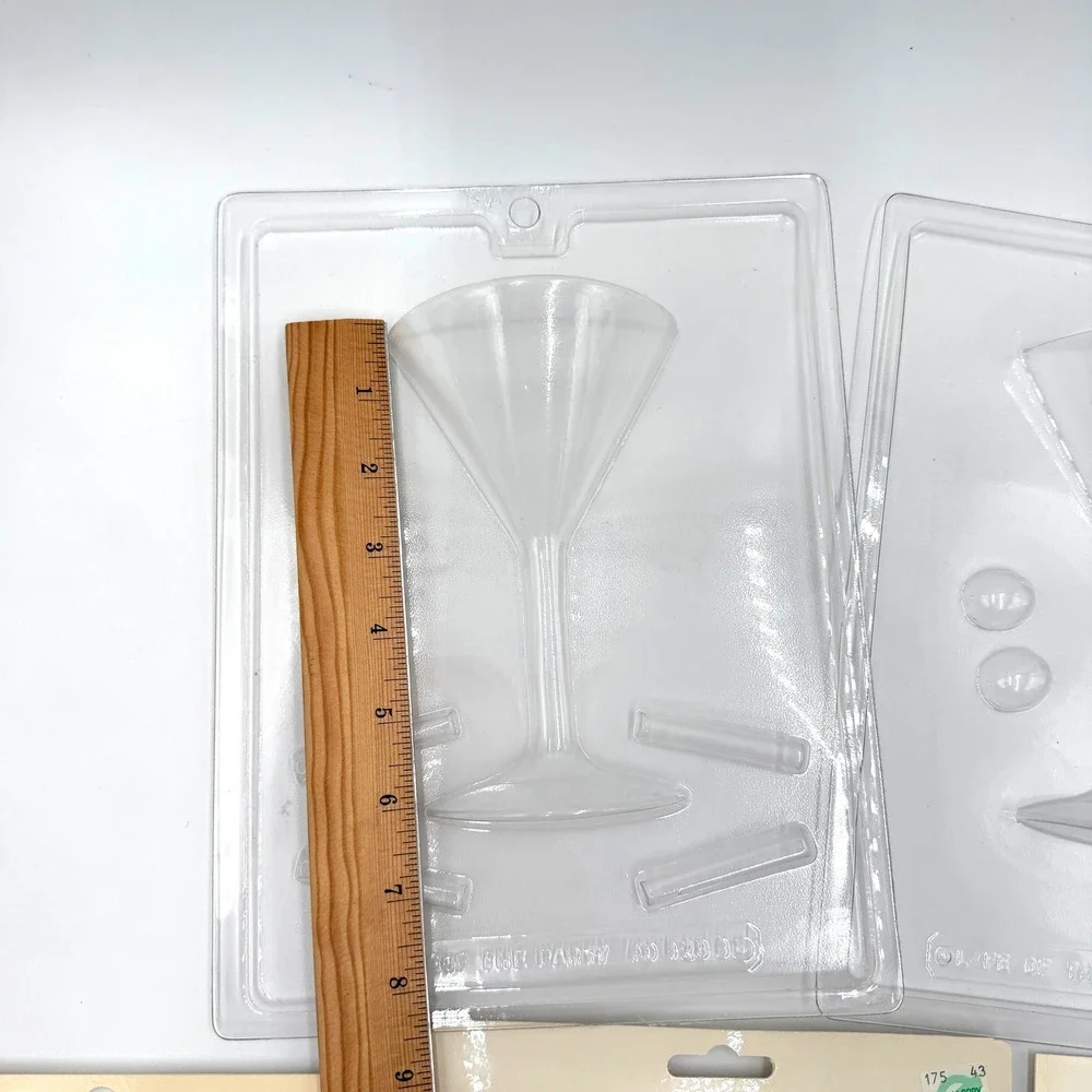 Lot of 5 Large Vintage Chocolate Molds Face Martini Prayer Hands Mold